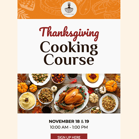 Thanksgiving Cooking Class Event